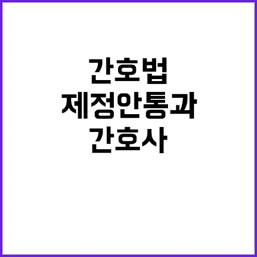 간호사 권한 확대 간호법 제정안 통과