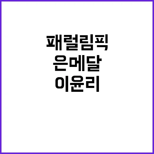 패럴림픽 금메달 조…