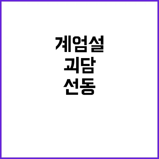 대통령실 민주당 계엄설 무책임 괴담 선동 논란