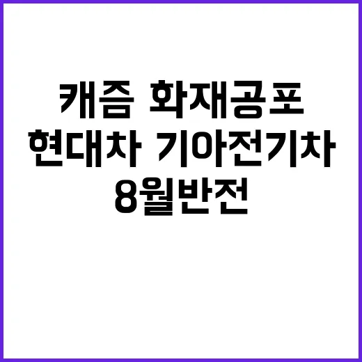 현대차·기아 전기차 캐즘·화재공포 돌파 8월 반전!