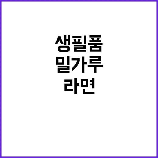 밀가루 라면 가격 하락! 생필품 쇼크?