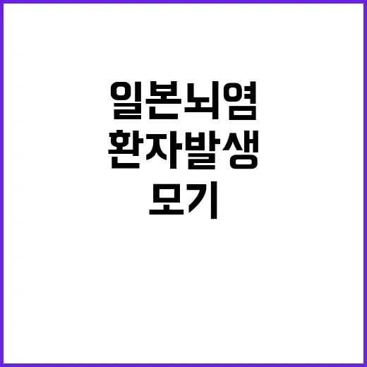 일본뇌염 환자 발생 여름 야외 모기 주의!