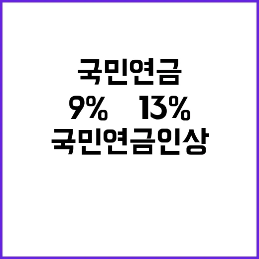 국민연금 인상 9% → 13% 새로운 시대 시작!