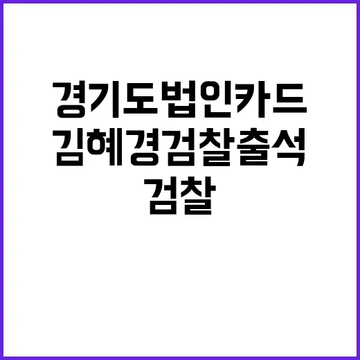 경기도 법인카드 스캔들 김혜경 검찰 출석