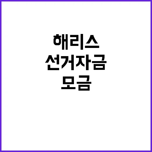 해리스 선거자금 트럼프의 세 배 모금 성공!