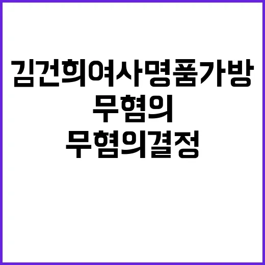 김건희 여사 명품가방 논란 무혐의 결정!