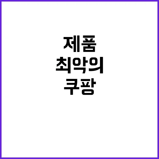 쿠팡 대참사 최악의 제품 허위 광고?