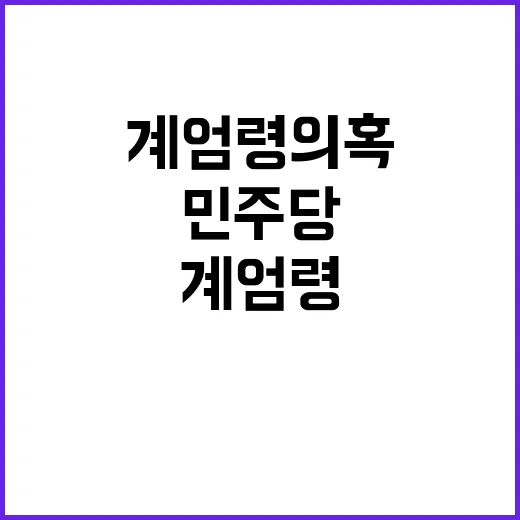 계엄령 의혹 민주당…