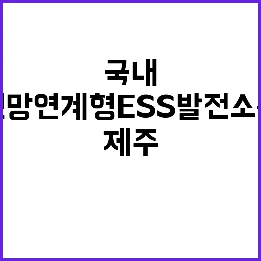 제주 배전망 연계형 ESS 발전소 완공 첫 국내 사례