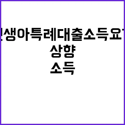 국토부 신생아특례대출 소득요건 상향? 진실은!