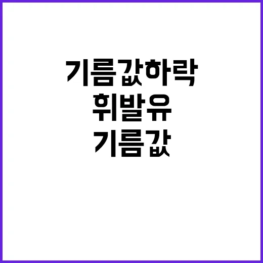 기름값 하락 휘발유 평균 1658원!