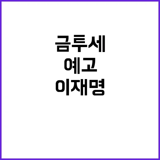 금투세 이재명 한국…