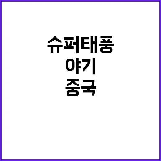 슈퍼태풍 야기 중국…