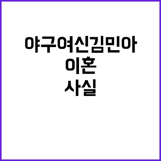 이혼 고백 야구 여…