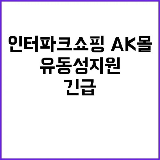 인터파크쇼핑·AK몰 유동성 지원 긴급 발표!