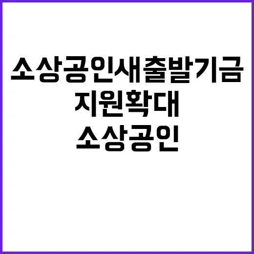 소상공인 새출발기금 5000억 원 지원 확대