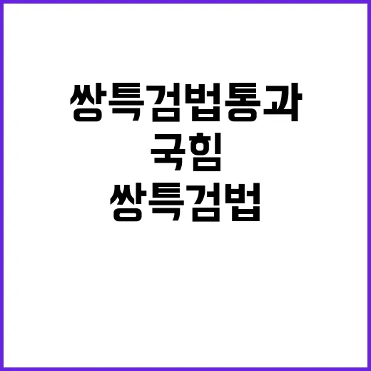 쌍특검법 통과 국힘…