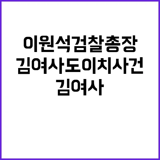 이원석 검찰총장 김…