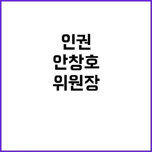 인권위원장 안창호 …