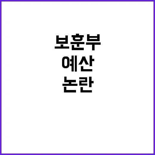 보훈부 예산 논란 진실은 이것!