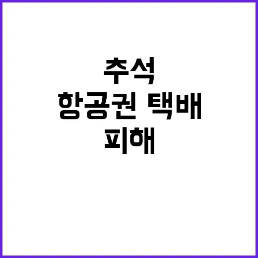 추석 항공권·택배 …