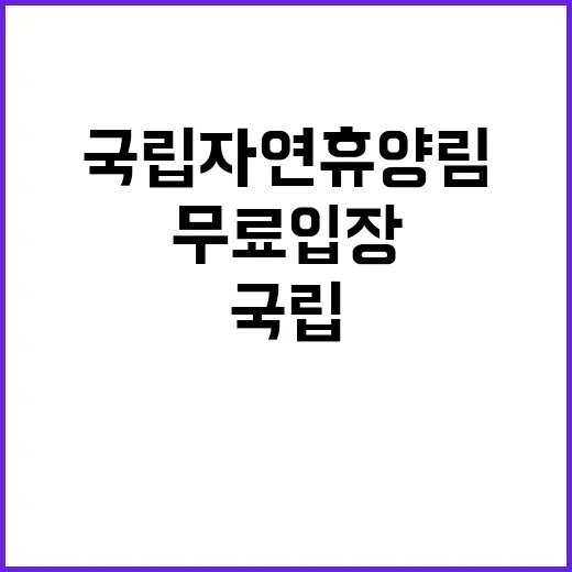 무료 입장! 국립자연휴양림 꿀팁 공개!