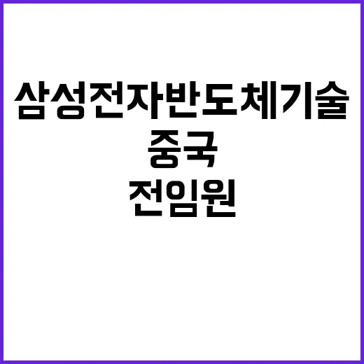 삼성전자 반도체 기술 탈취 전 임원 중국과의 은밀한 거래!