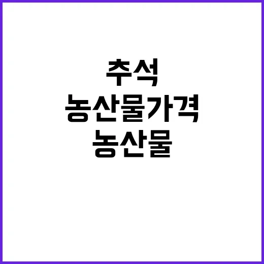 농산물 가격 변동 …