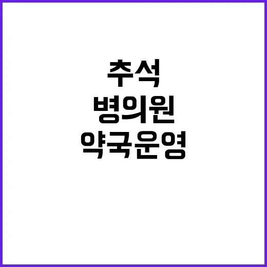 추석 병의원·약국 …