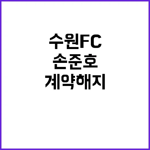 손준호 계약 해지 수원FC 3천700만원 논란!