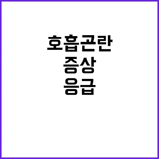 호흡곤란 흔한 응급…