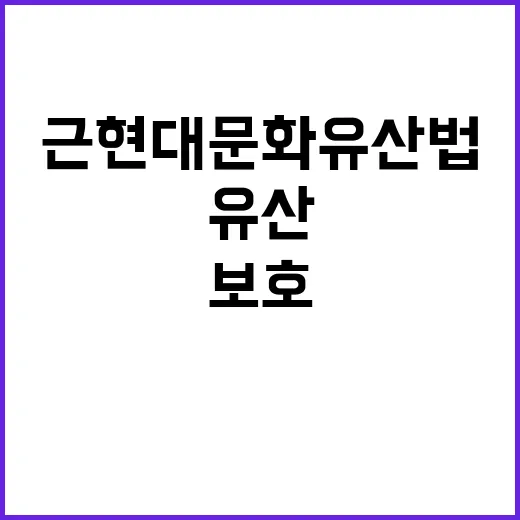 근현대문화유산법 새로운 유산 보호 시대!