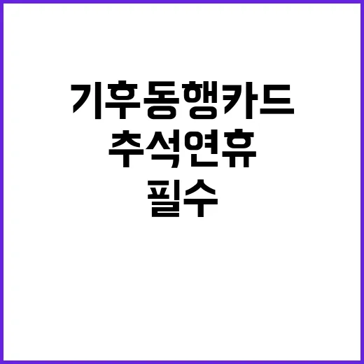 기후동행카드 추석 …