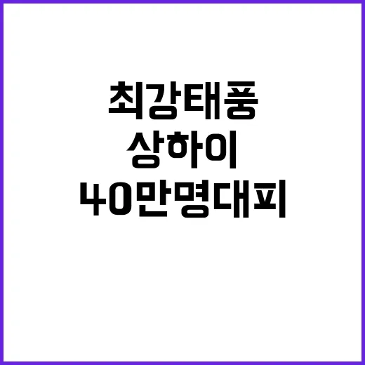 최강 태풍 상하이 …