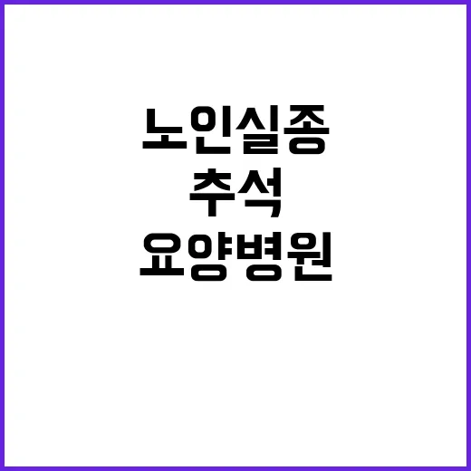 추석 노인 실종 요…