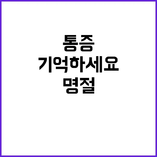 명절 통증 완화 비…