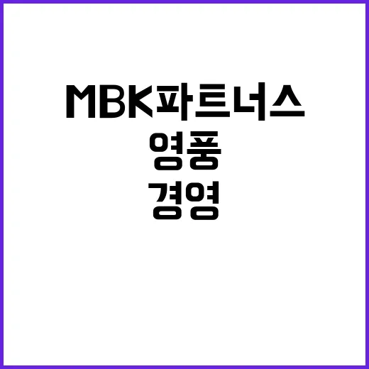 드림팀 경영분쟁 MBK파트너스 영풍 백기사 등장