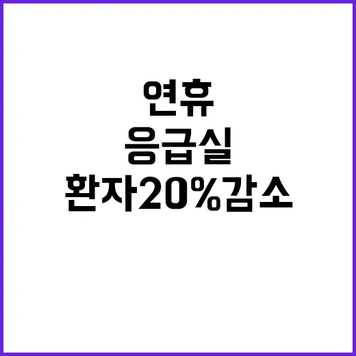 복지부 장관 연휴 응급실 치료 환자 20% 감소