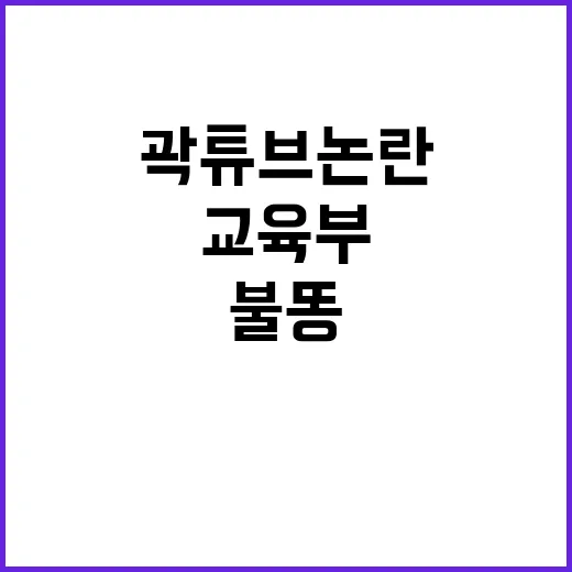 곽튜브 논란 교육부…