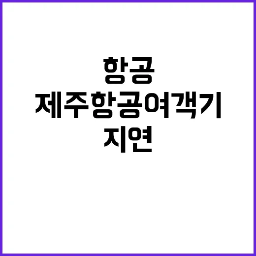 제주항공 여객기 지연 승객 불편 취소 속출