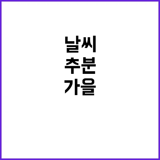 추분 가을 날씨 동해안·제주도 강수!