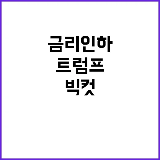 빅컷 금리인하 트럼프 큰 변화의 서막!