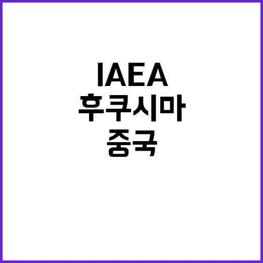 후쿠시마 검증 IAEA 중국·일본 협력 유지!