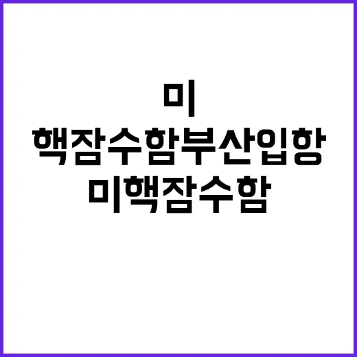 미 핵잠수함 부산 …