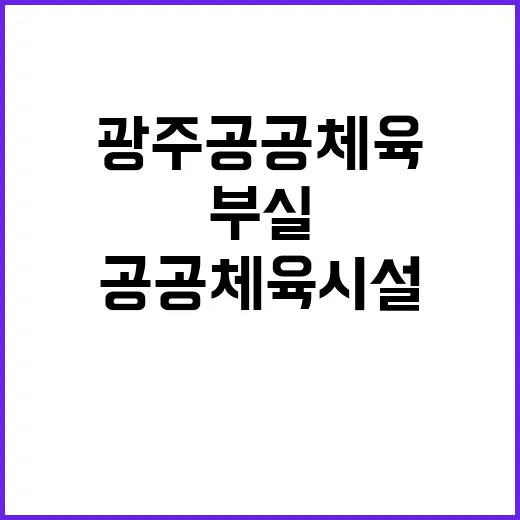 광주 공공 체육시설 부실 운영 적발 사실 공개!