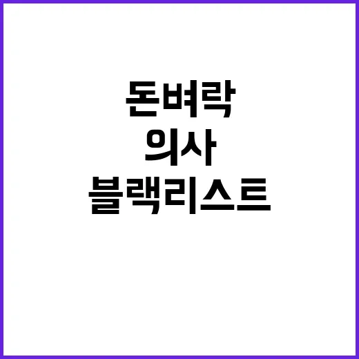 의사 블랙리스트 후…