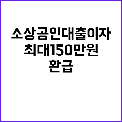 소상공인 대출 이자환급 최대 150만 원!