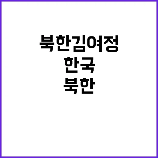 북한 김여정 한국 …