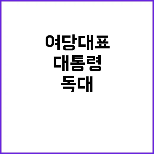 대통령여당 대표 독…