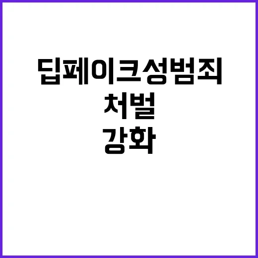 딥페이크 성범죄 강화된 처벌 더 엄격한 형벌